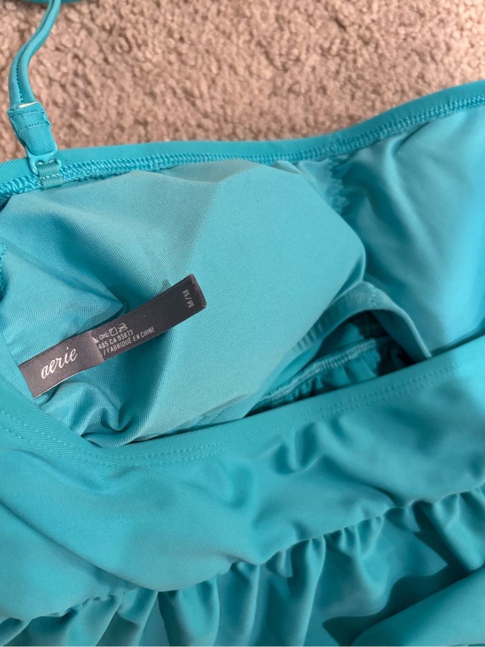 aerie Teal Ruffled Bandeau Swim Top - Picture 4 of 4